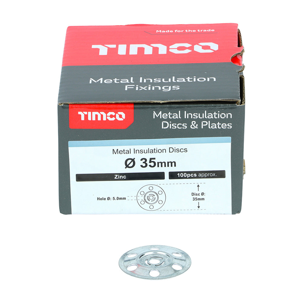 Metal Insulation Discs 35mm - Galvanised