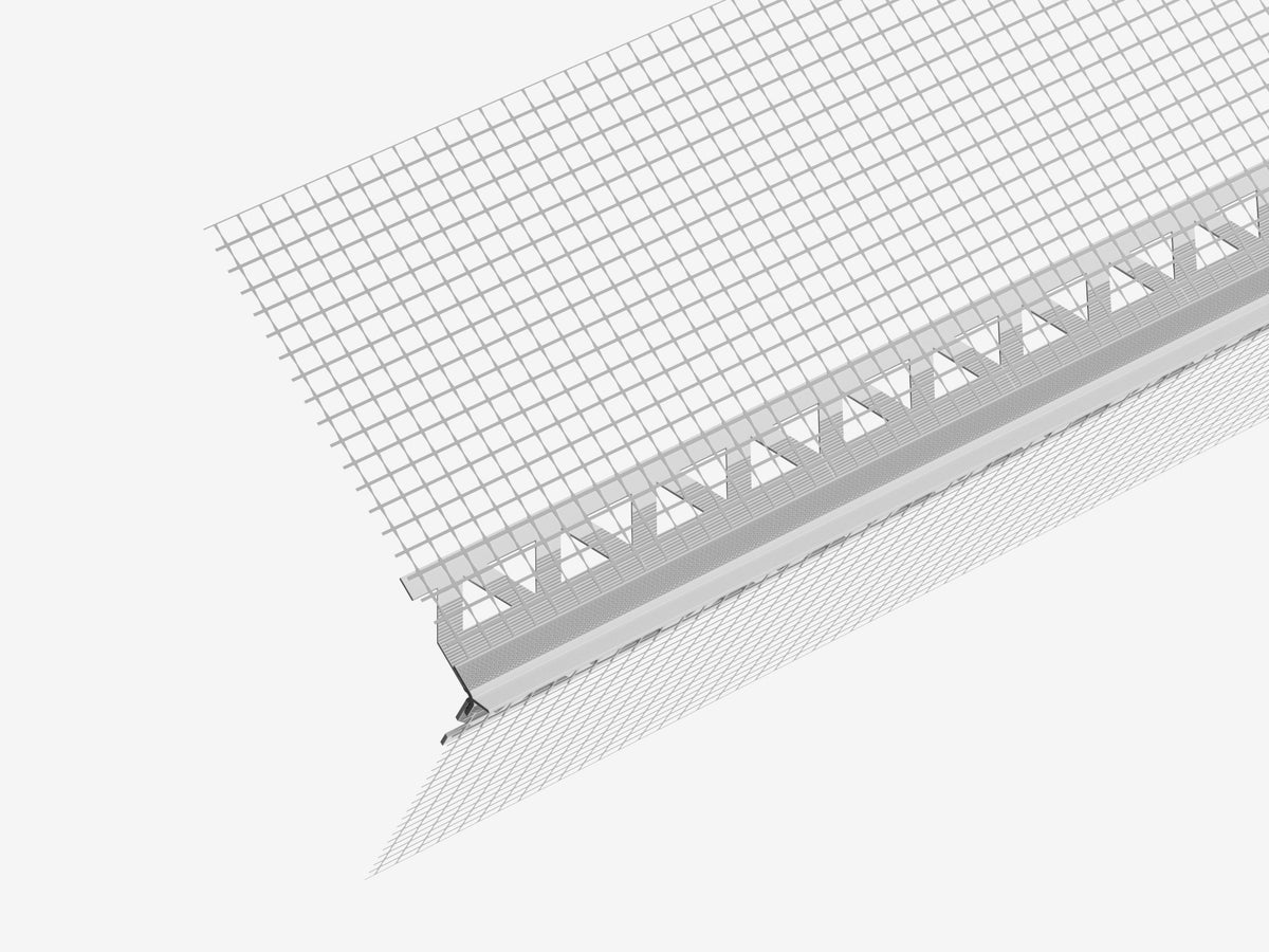 6mm PVC-u Meshed Wing Nosed Angle Bead