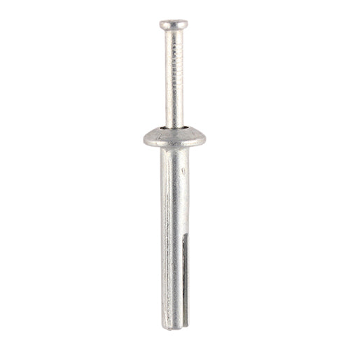 6.0mm x 40mm Zamac Nail In Anchors - Zinc (100 Pieces)