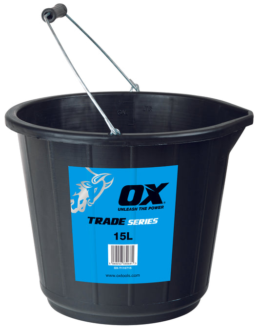 OX 15ltr Trade Black Bucket